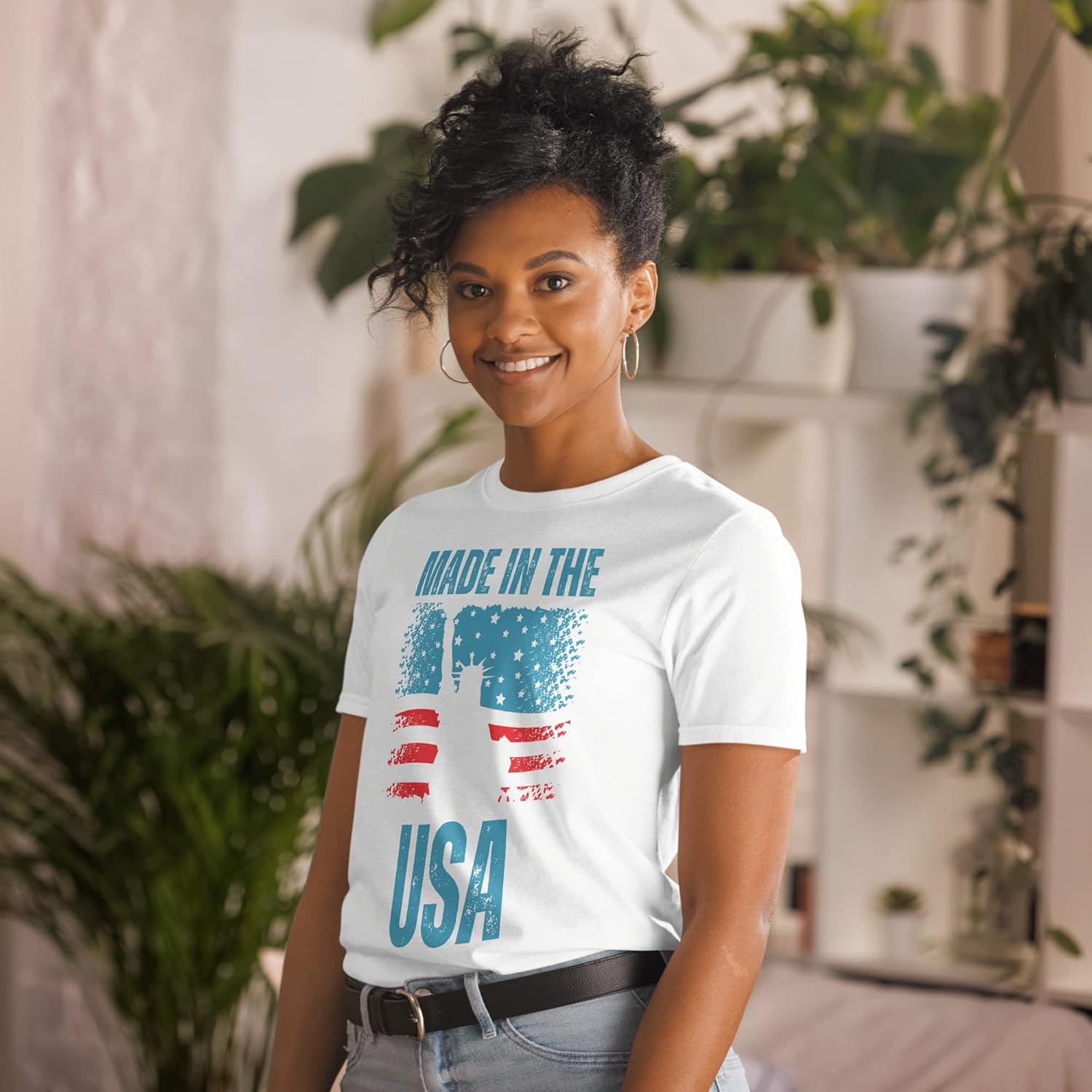 4th of July Made in The USA Men\u2019s Women's Short Sleeve Graphic - Image 4