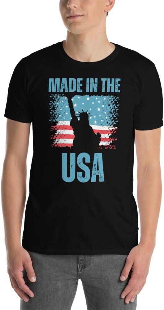 4th of July Made in The USA Men\u2019s Women's Short Sleeve Graphic - Image 8
