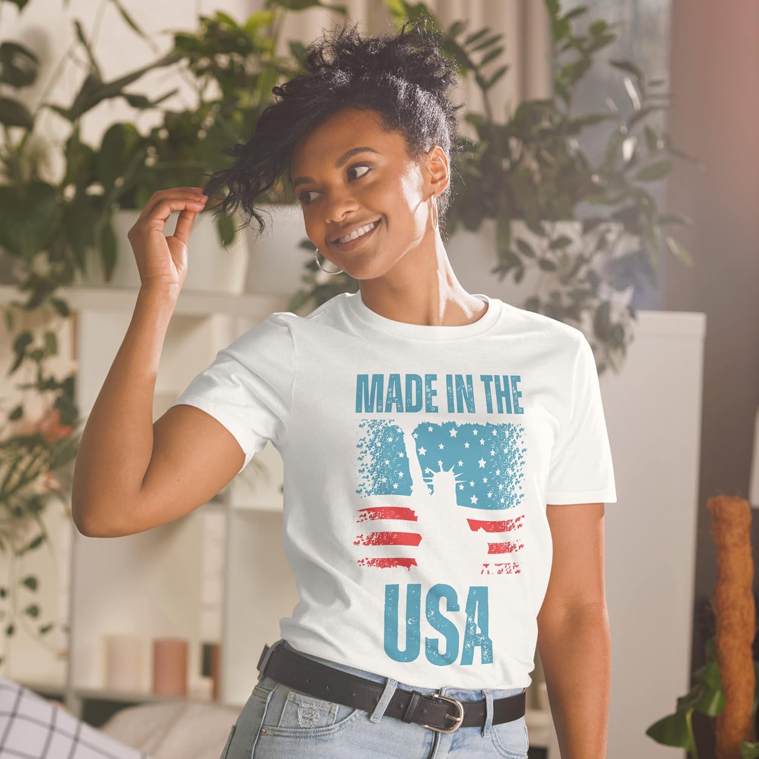 4th of July Made in The USA Men\u2019s Women's Short Sleeve Graphic - Image 5
