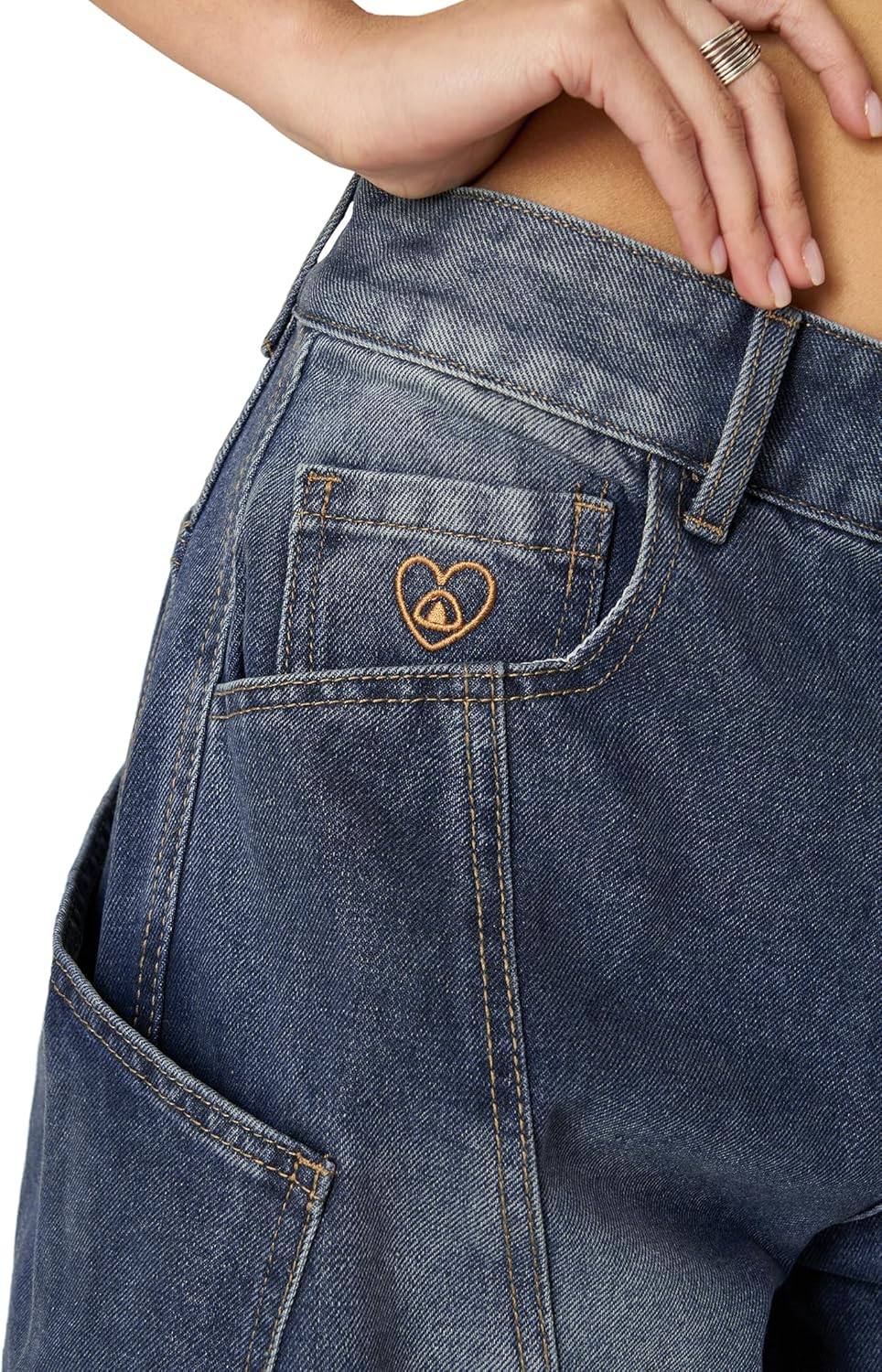 Aelfric Eden Mens Jeans Big Pocket Barrel Pants Loose Oversized Baggy Wide Leg Jean Casual Hip Hop Y2K Denim Pant Streetwear - Image 6