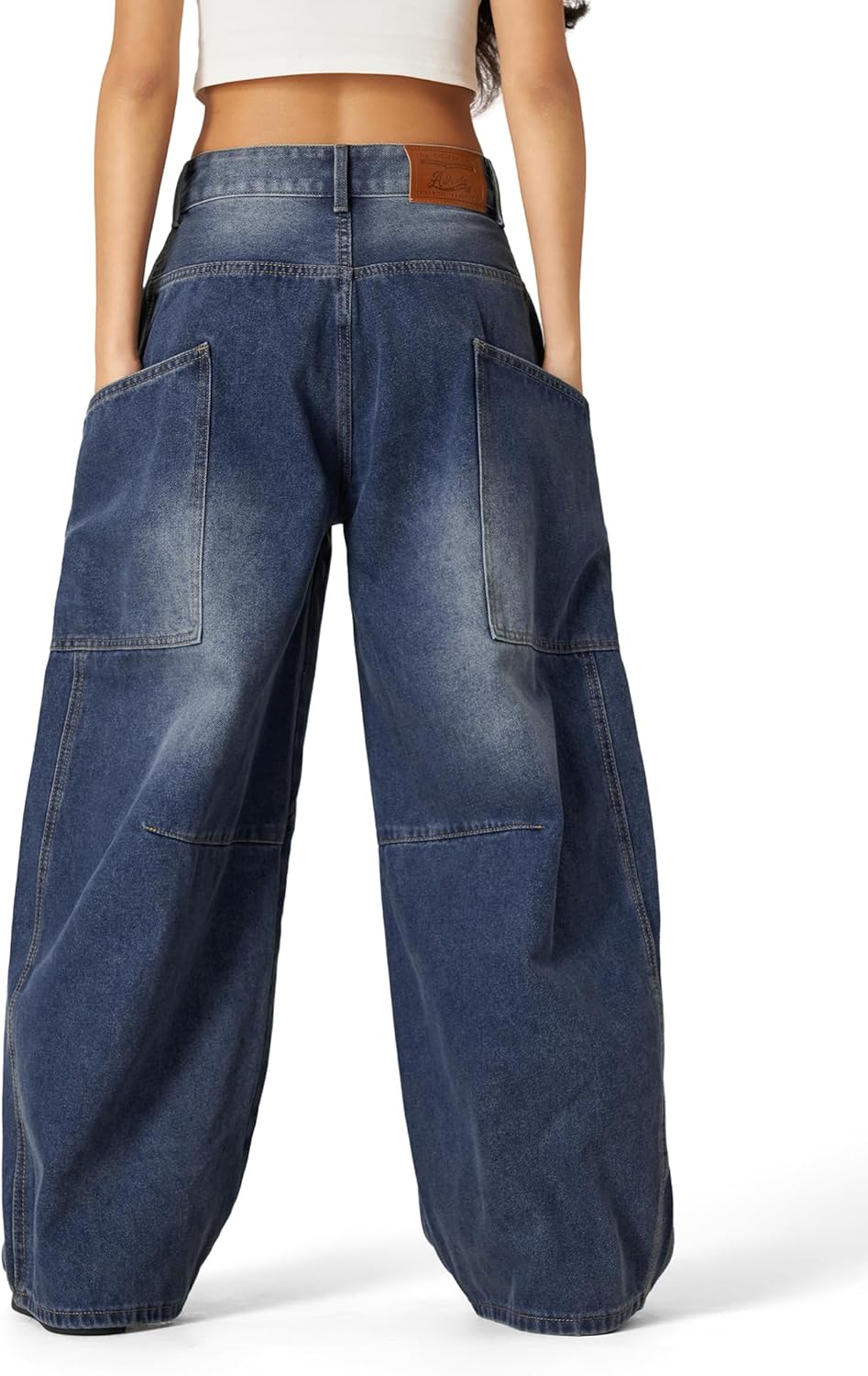 Aelfric Eden Mens Jeans Big Pocket Barrel Pants Loose Oversized Baggy Wide Leg Jean Casual Hip Hop Y2K Denim Pant Streetwear - Image 4