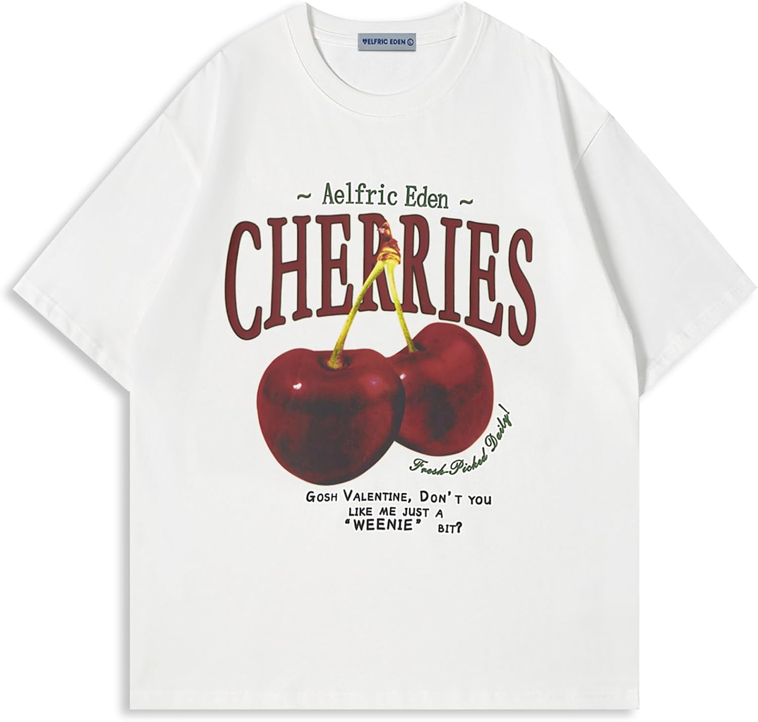 Aelfric Eden Oversized Graphic Tees Unisex Cherries Print T Shirts Casual Summer Short Sleeve Top Cotton Cute Tee Shirt - Image 7