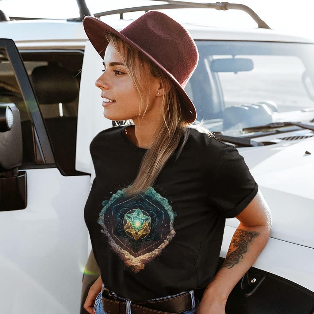 Beautiful Printed Heavy Cotton T-Shirt - Graphic Tee Shirt - Geometric - Image 3