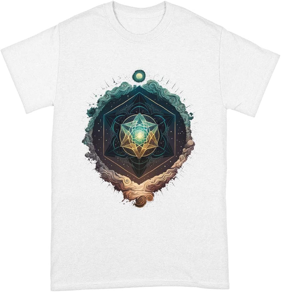 Beautiful Printed Heavy Cotton T-Shirt - Graphic Tee Shirt - Geometric - Image 7