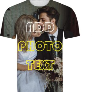 Custom All Over Print T-Shirt, Customized Shirt Design Photo, Text, Picture, Image, Graphics, Custom Message Shirt, Personalized Face T-Shirt, Fast Delivery, M White