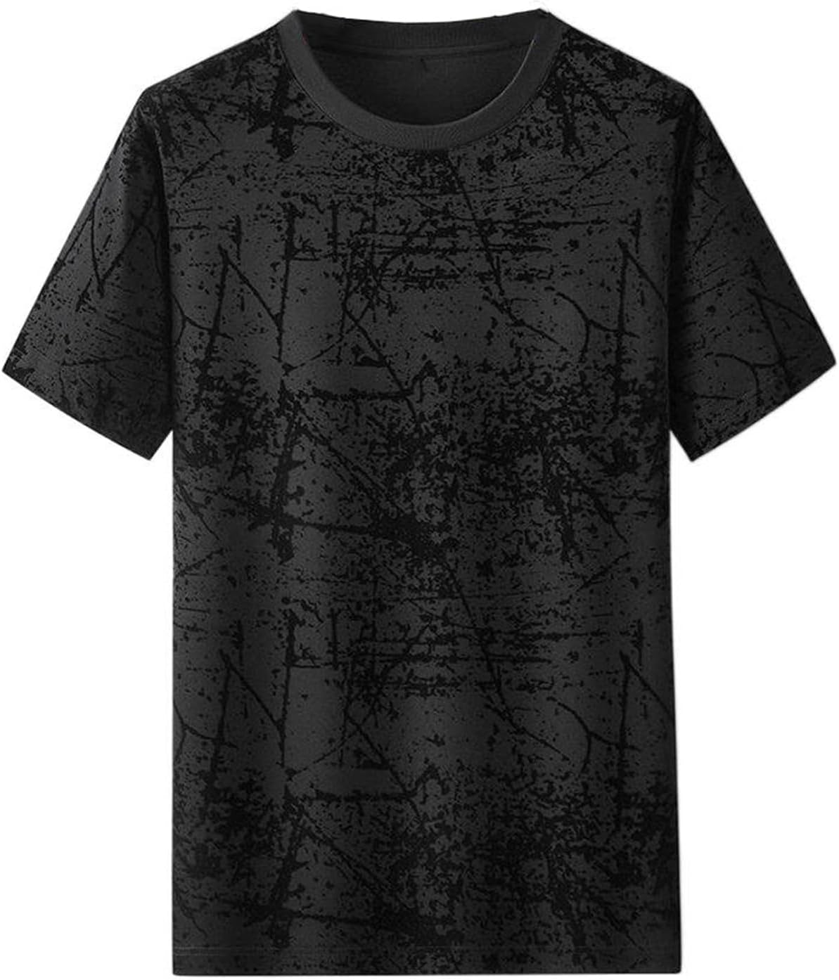 CXLCZNKG Men's T-Shirt Plus Size Printed Loose Fit Round Neck top for Men