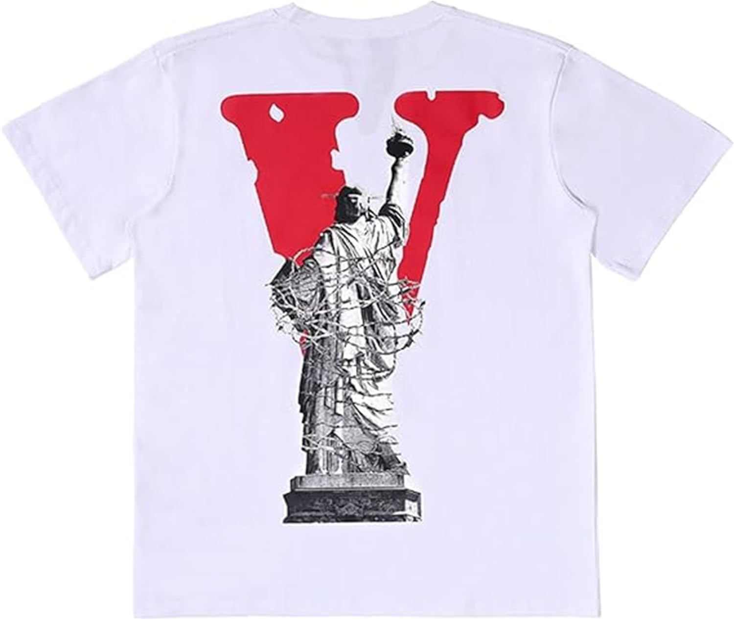 Fashion Men's Short Sleeved T-Shirt V Letter Printed Tops Casual Couple T-Shirt Hip Hop Short Sleeved Tops - Image 13