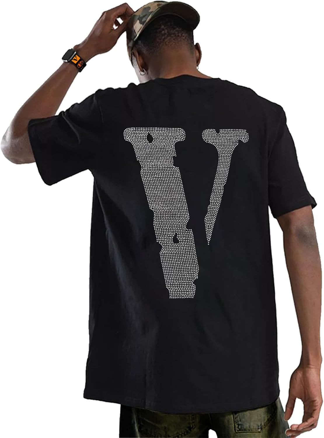 Fashion Men's Short Sleeved T-Shirt V Letter Printed Tops Casual Couple T-Shirt Hip Hop Short Sleeved Tops - Image 21