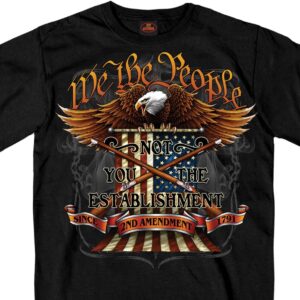 Hot Leathers We The People 1% Cotton Double Sided Printed Biker