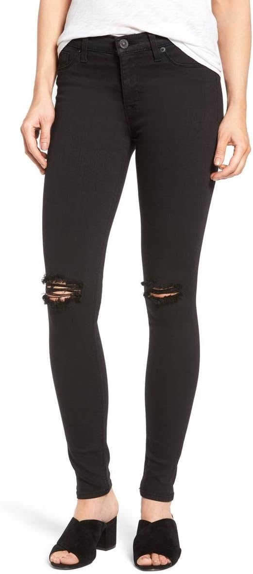 HUDSON Women's Nico Midrise Ankle Destructed Super Skinny