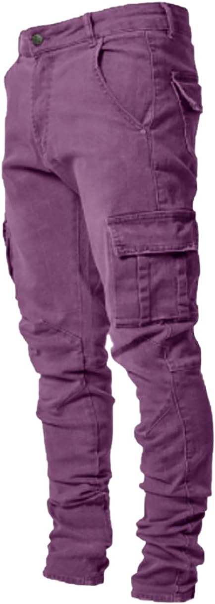 HUNGSON Men's Slim Fit Stretch Jeans Ripped Skinny Jeans for Men, Distressed Straight Leg Fashion Comfort Flex Waist Pants - Image 12