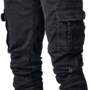 HUNGSON Men's Slim Fit Stretch Jeans Ripped Skinny Jeans for Men, Distressed Straight Leg Fashion Comfort Flex Waist Pants