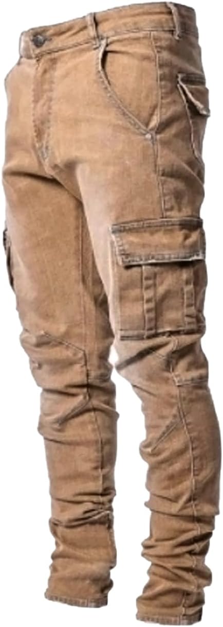 HUNGSON Men's Slim Fit Stretch Jeans Ripped Skinny Jeans for Men, Distressed Straight Leg Fashion Comfort Flex Waist Pants - Image 9