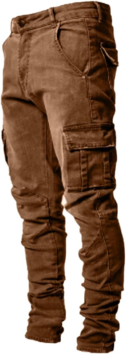 HUNGSON Men's Slim Fit Stretch Jeans Ripped Skinny Jeans for Men, Distressed Straight Leg Fashion Comfort Flex Waist Pants - Image 6