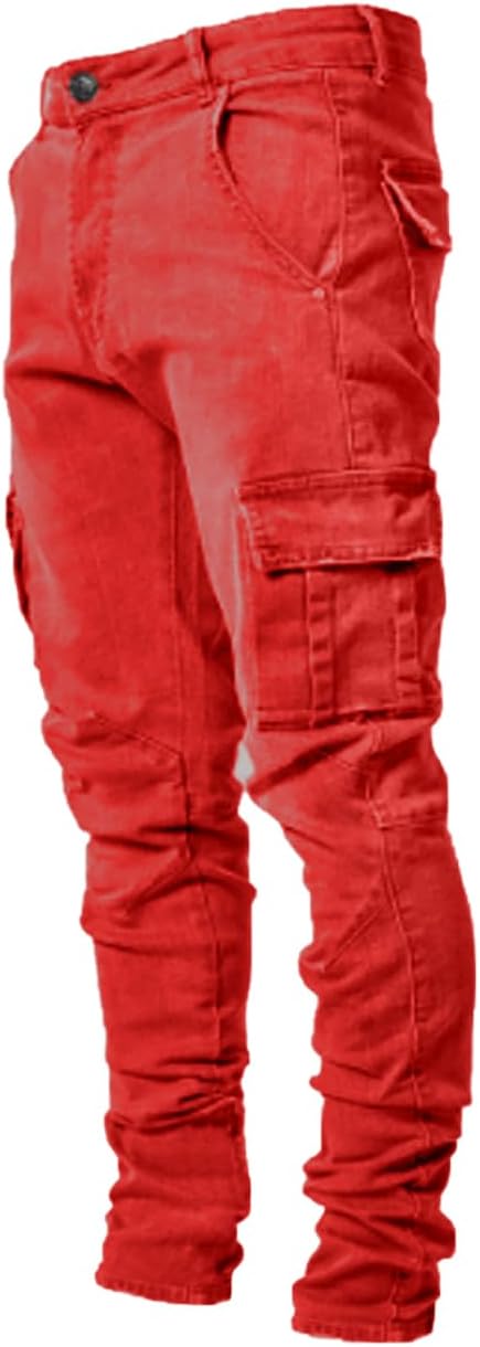 HUNGSON Men's Slim Fit Stretch Jeans Ripped Skinny Jeans for Men, Distressed Straight Leg Fashion Comfort Flex Waist Pants - Image 8