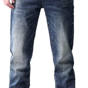 Jeans are Versatile in Spring and with Elastic Fit and Straight Leg Pants(32) Blue