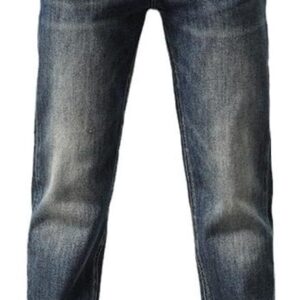 Jeans Slim Fit Straight Leg Pants Versatile Retro Casual Long Pants(31) Blue