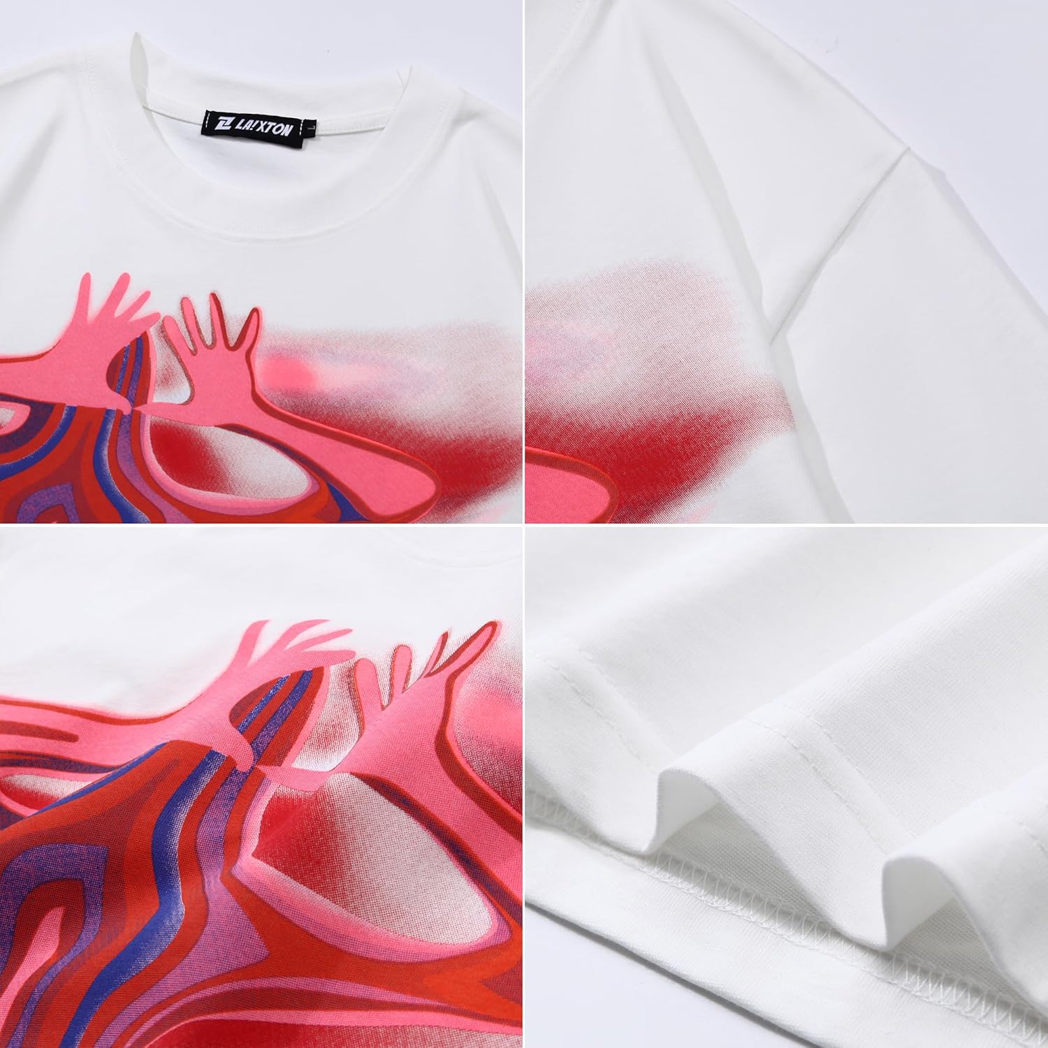 Laixton Women's Graphic Tees Shirt Unisex Hipster Printed Cotton Oversized T-Shirt Streetwear Aesthetic Casual Tee Top - Image 5