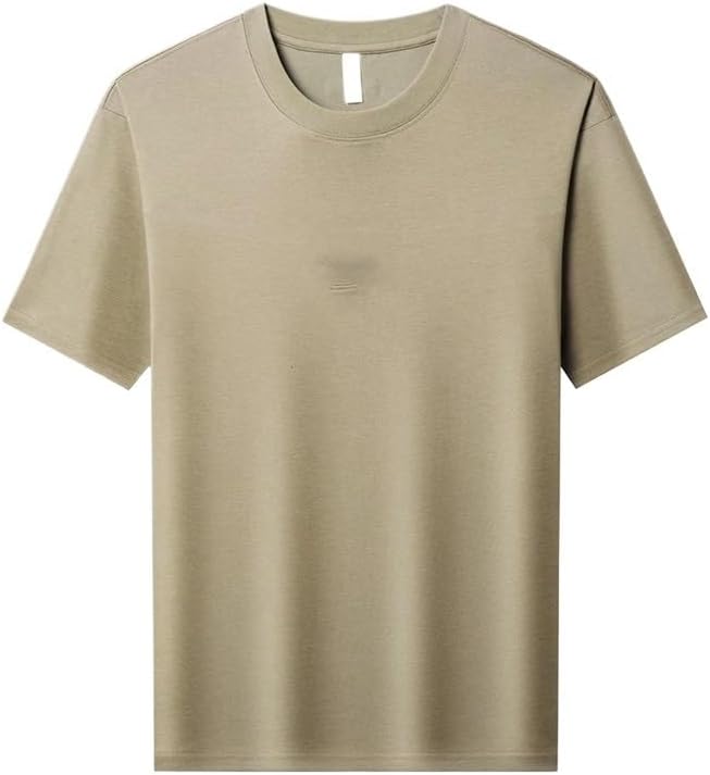 Men's Summer Short Sleeve T-Shirt Round Neck Loose Fit Letter Print Tee for Youth and Adults