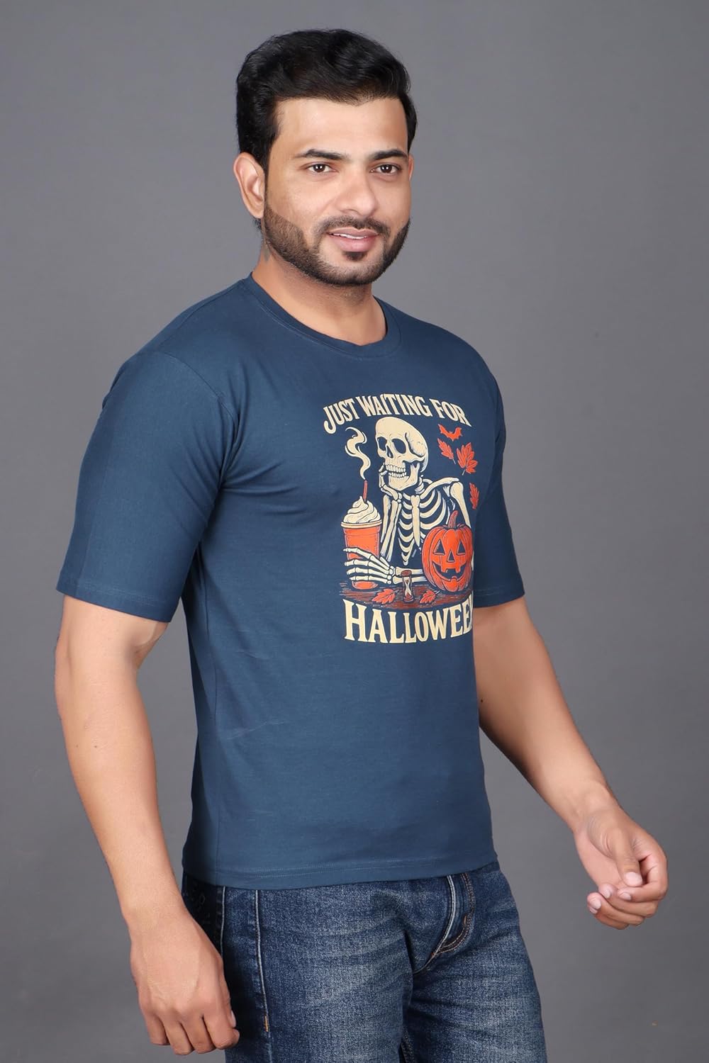 Men\u2019s Halloween Graphic T-Shirt \u2013 Halloweentown Pumpkin Print \u2013 Casual Round Neck Half Sleeve Cotton Tee - Image 7