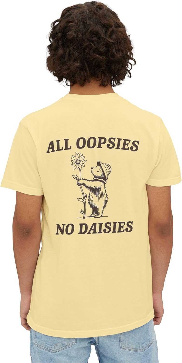 Oopsies No Daisies Graphic Tee, Unisex Pocket T-Shirt, Fun Graphic Top, Cool Tee Shirt, Hipster Clothing, Graphic Print Tee - Image 4