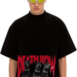 Oversized Graphic Printed T-Shirt for Men's ||Round Neck Balck T-Shirt Black