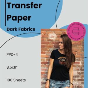 PPD 100 Sheets 8.5x11" - Inkjet Iron-on Heat Transfer Paper for Black & Dark Fabric and T-Shirts - Premium - PPD-4-100