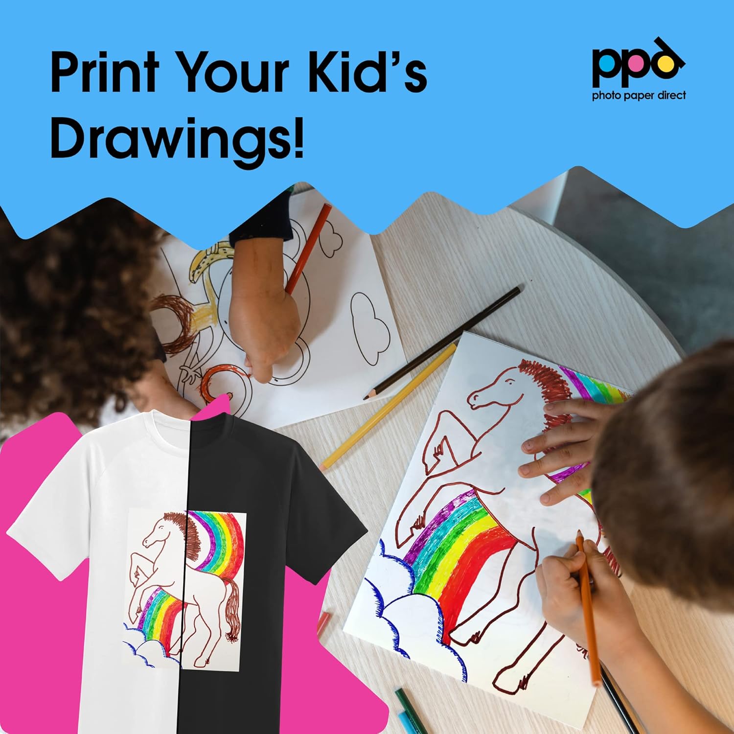 PPD Iron on Transfer Paper for Light and Dark Fabric, Compatible with Inkjet Printer, 8.5 x 11 Printable Heat Bond Transfer for T Shirts & Clothing, Stretchy & Washable, DIY (20 Light\/20 Dark Sheets) - Image 4