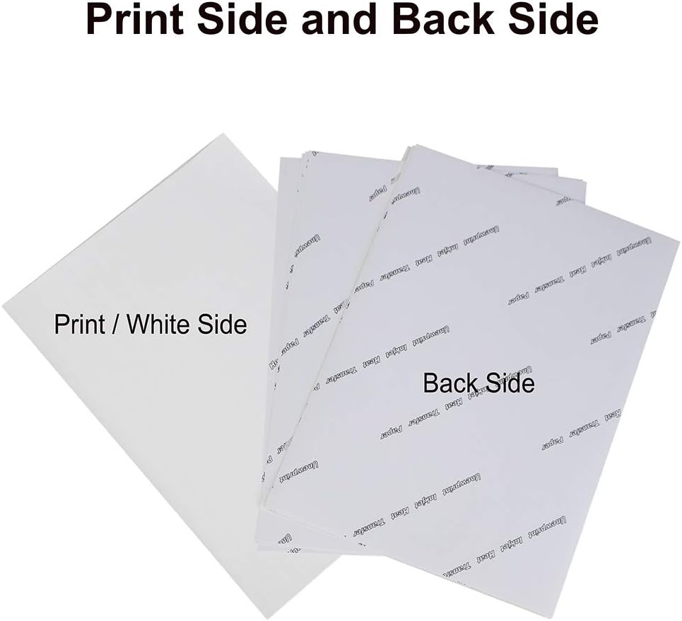 Printable Heat Transfer Vinyl Paper Inkjet Printer Iron on HTV for Dark Fabrics or T-shirts, A4 Size Pack of 10 - Image 3