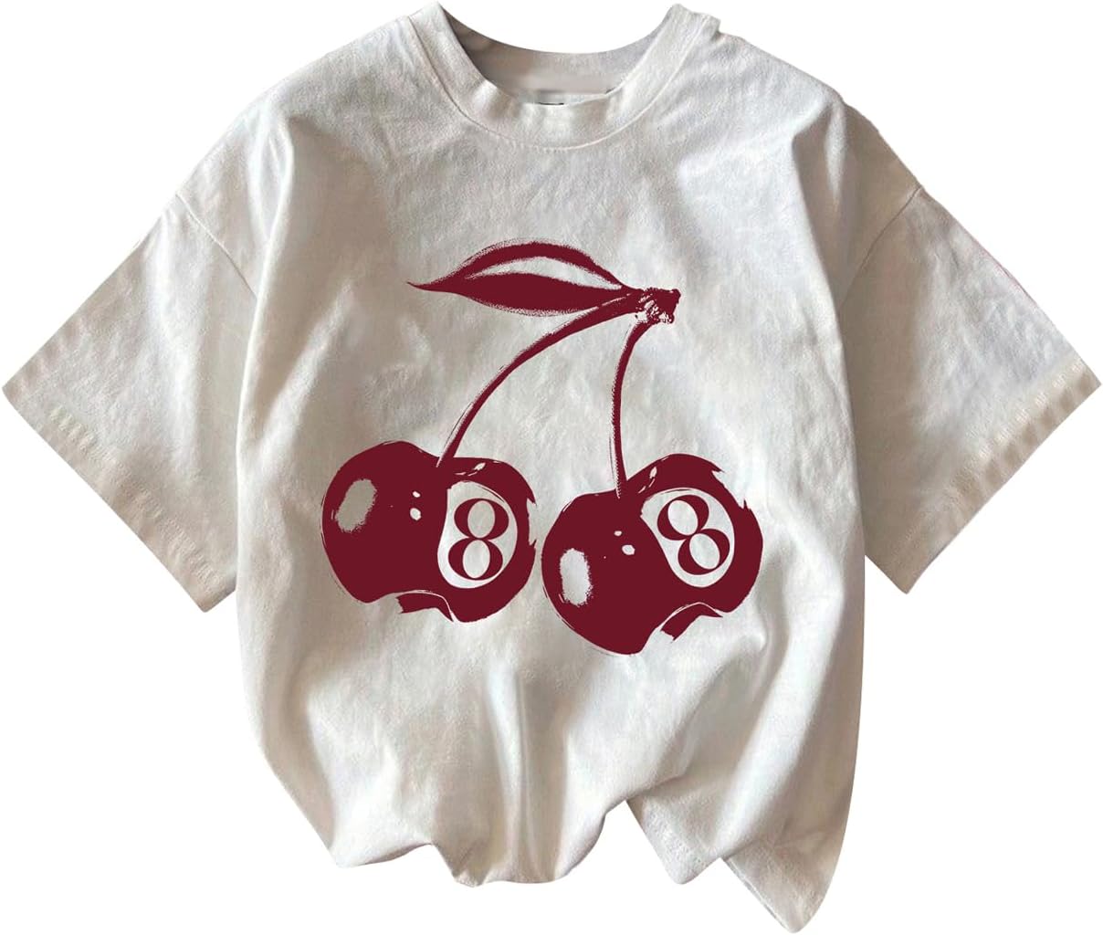 RoseSeek Women's Graphic Letter Tee Crew Neck Drop Shoulder Trendy Summer T Shirt Short Sleeve Vintage Car Print Top - Image 27