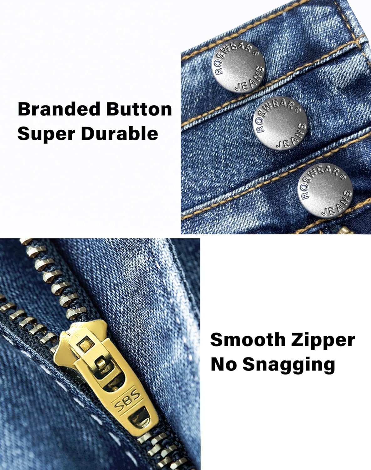 roswear Women's Wide Leg Jeans Casual High Waisted Stretch Baggy Loose Denim Pants - Image 6