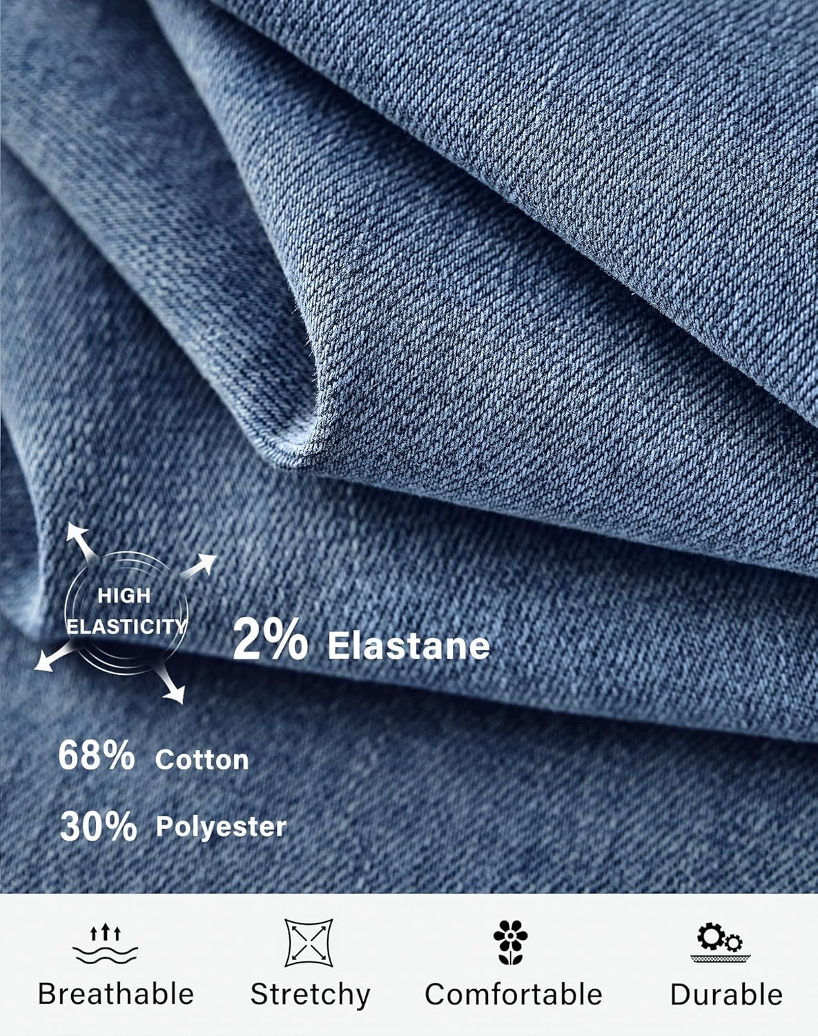 roswear Women's Wide Leg Jeans Casual High Waisted Stretch Baggy Loose Denim Pants - Image 7