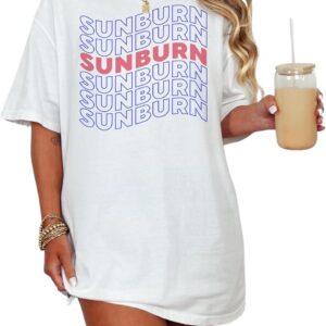 Sunburn Graphic Tee, Summer T-Shirt, Bold Design Shirt, Eye-Catching Print, Cool Casual Wear, Statement Tee for Men and Women - Comfort Color T-Shirt White