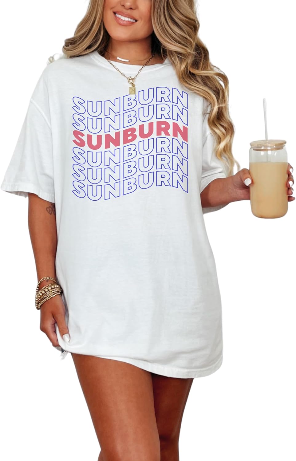 Sunburn Graphic Tee, Summer T-Shirt, Bold Design Shirt, Eye-Catching Print, Cool Casual Wear, Statement Tee for Men and Women - Comfort Color T-Shirt White