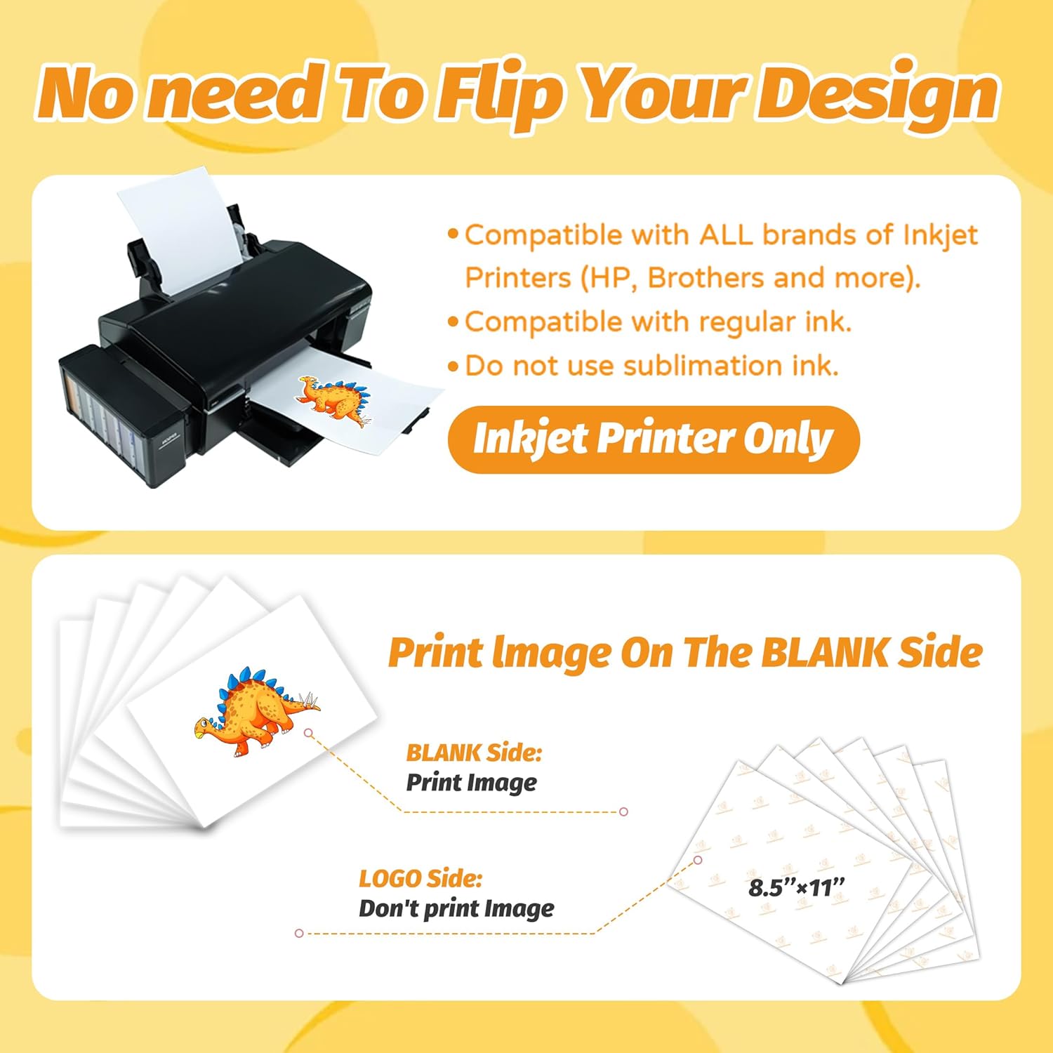 TransOurDream Dark Heat Transfer Paper for Inkjet Printer (20 Sheets, 8.5x11") Iron on Transfers for Dark Fabric, Printable Heat Transfer Vinyl for T Shirts, Stretchable & Washable - Image 7