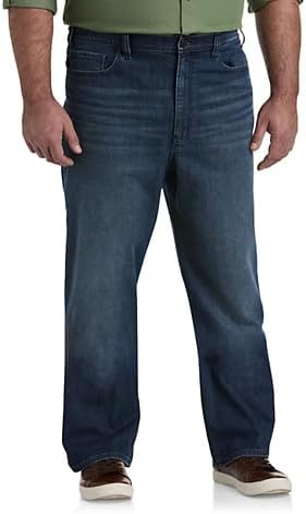 True Nation by DXL Men's Big and Tall Loose-Fit Stretch Dark Wash Jeans