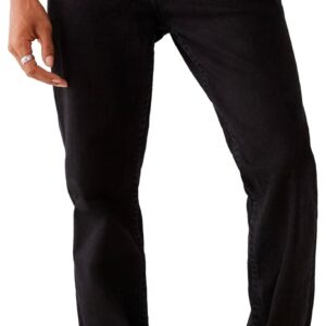 True Religion Men's Ricky Low Rise Straight Leg Jean with Back Flap Pockets, 2SB BODY RINSE BLACK, 28