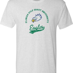 UGP Campus Apparel AS11NL - FGCU Eagles Retro Script Premium Triblend T Shirt - Small - Heather White