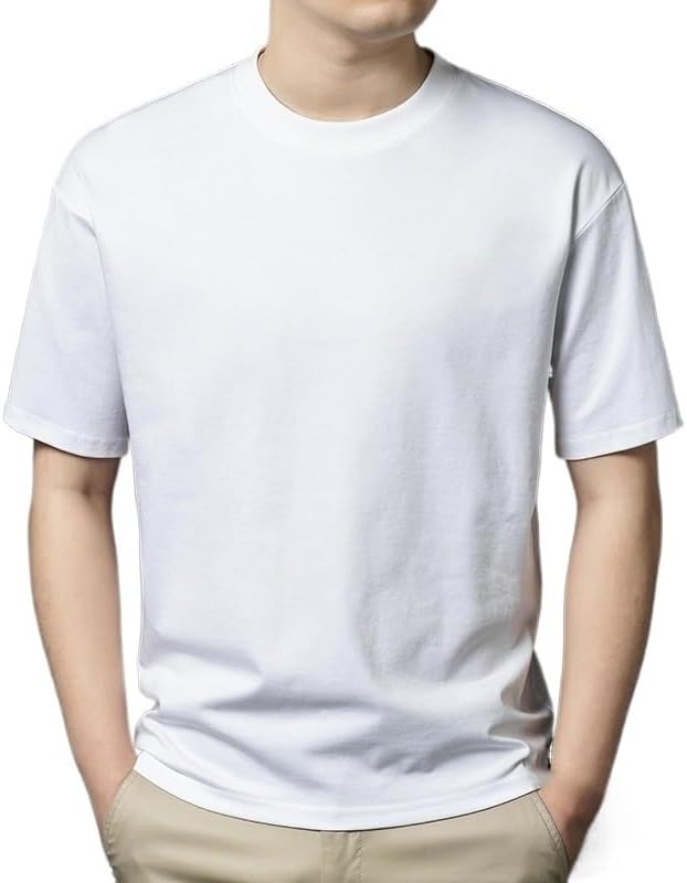 Unisex Cotton T-Shirt Men's Summer Short Sleeve Round Neck Loose Fit Letter Print Tee for Youth and Adults