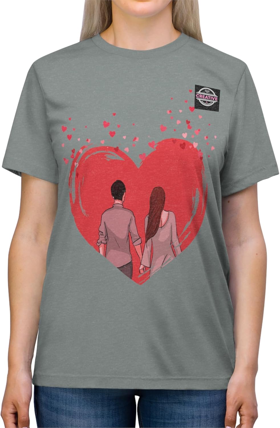 Unisex Valentine T-Shirt, Valentine Boy and Girl T-Shirt, Casual Valentine T-Shirt, Heart Graphic T-Shirt, Love Heart Shirt - Image 6