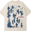 Vamtac Graphic Tees Men Vintage Oversized Y2K Graffiti Print Summer Short Sleeve Streetwear T Shirts for Women