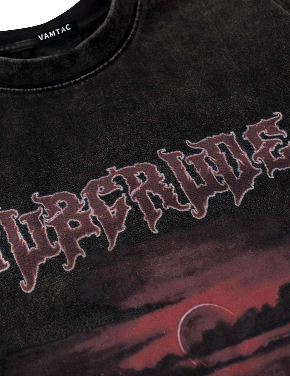 Vamtac Mens T-Shirts Sunset Graffiti Print Tee Oversized Acid Wash Tshirt Vintage Graphic Tees Y2K Summer Tops Unisex - Image 5