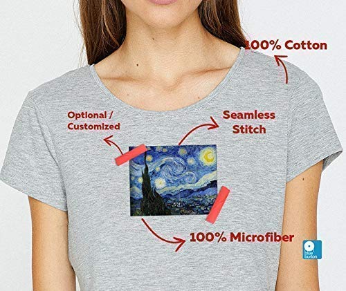 VanGogh Sunflowers, VanGogh Printing T Shirts Casual Round Neck, Oil Painting Print Tshirt Tee Tops - Image 6