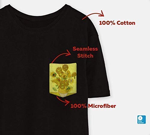 VanGogh Sunflowers, VanGogh Printing T Shirts Casual Round Neck, Oil Painting Print Tshirt Tee Tops - Image 2