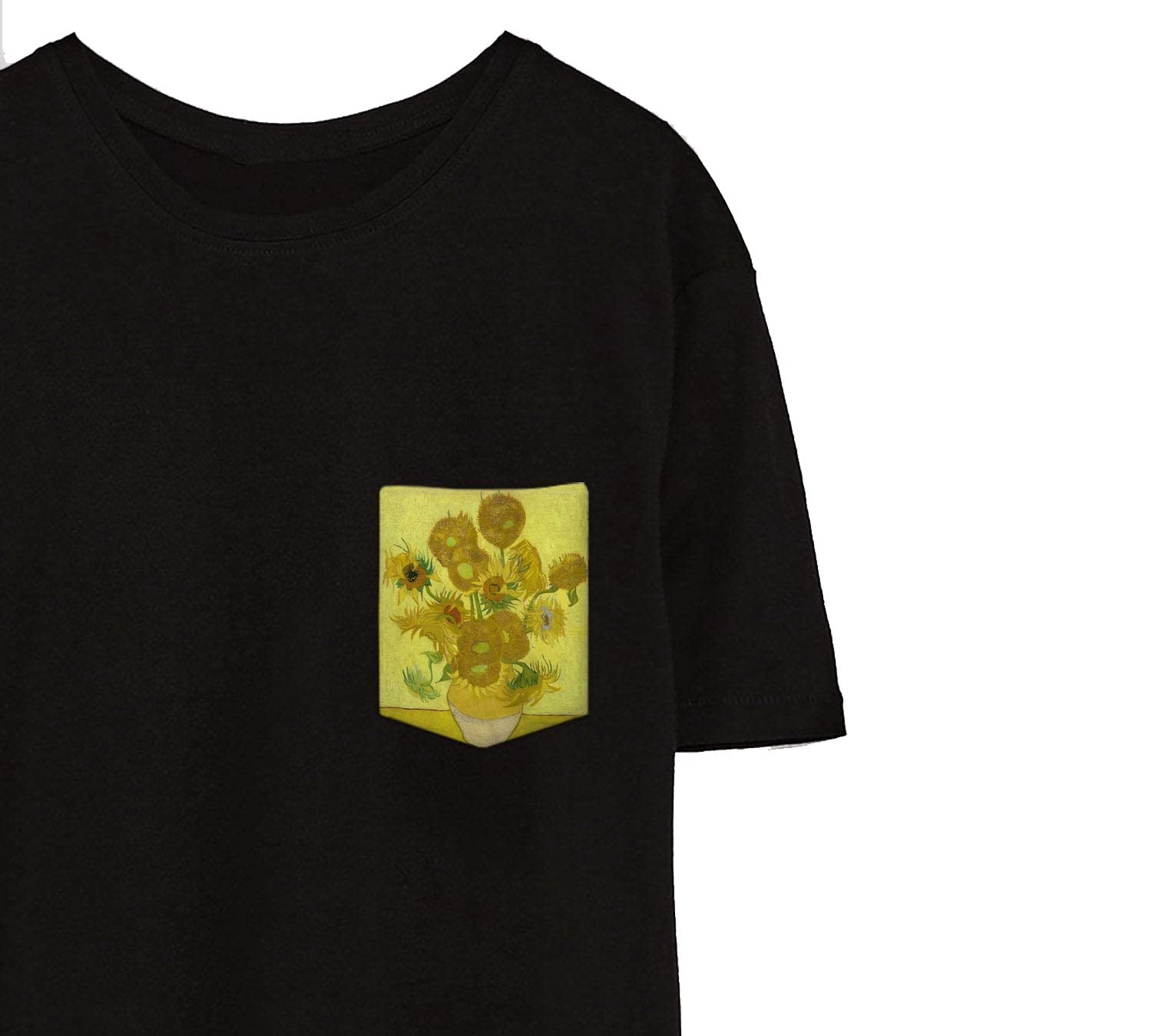 VanGogh Sunflowers, VanGogh Printing T Shirts Casual Round Neck, Oil Painting Print Tshirt Tee Tops