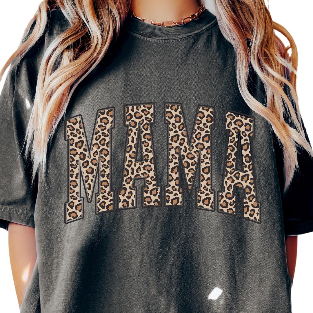 Womens Mama Leopard Print T-Shirts Short Sleeve Mama Shirts Cheetah Mom Graphic Tees Tops Mother's Day Shirt - Image 7