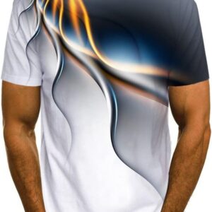 ZUIAI 3D Print Men's Round Neck Short Sleeve T-Shirt Personalized Streetwear Top