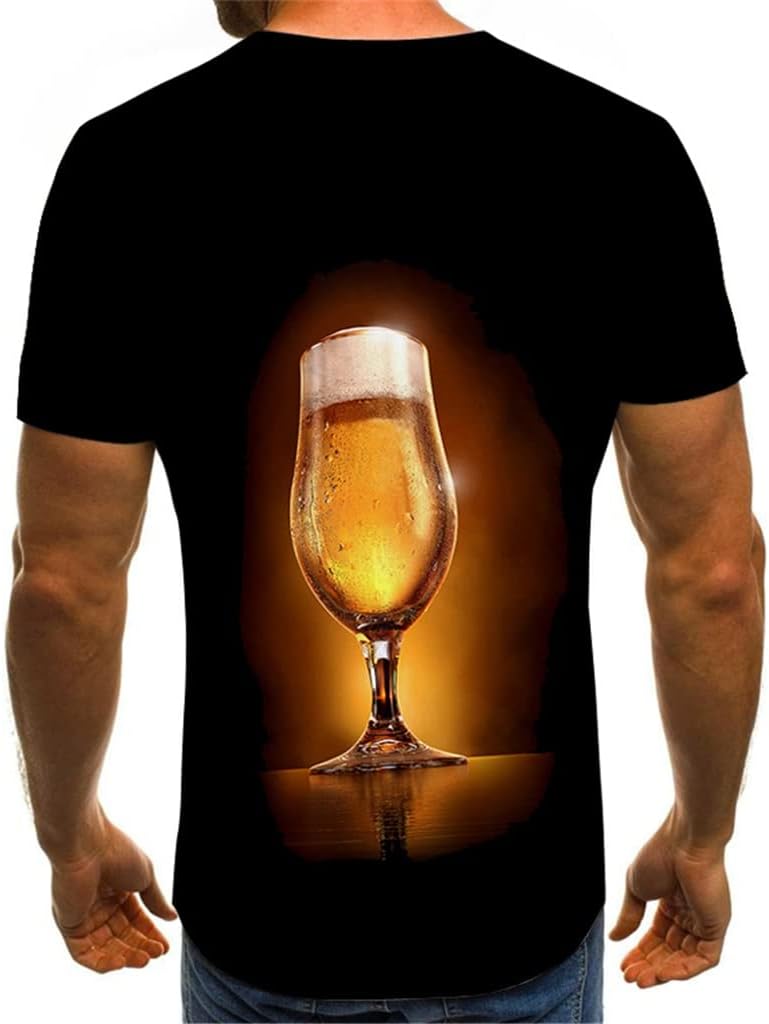 ZUIAI Trends Shirt Beer 3D Printing Men's Tshirt Short Sleeve T Shirt Funny O-Neck - Image 2